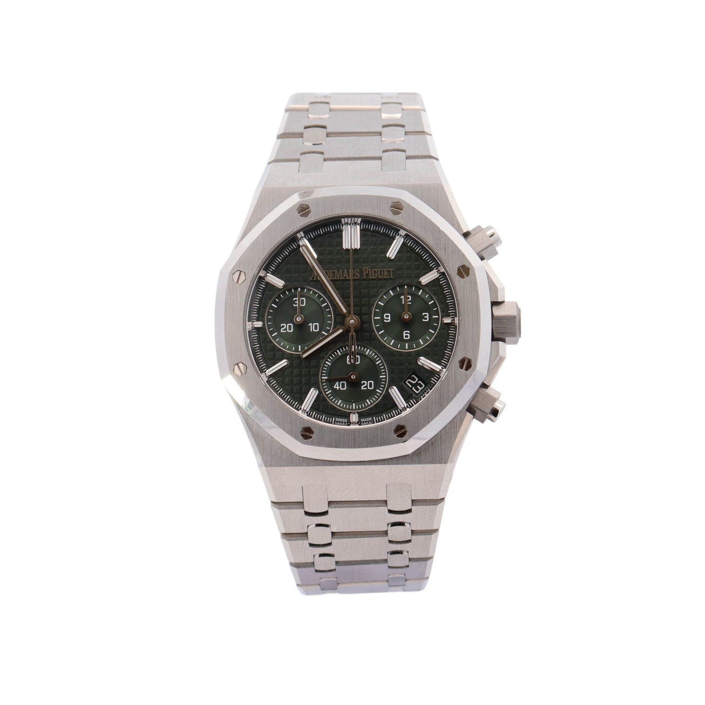 Audemars Piguet Royal Oak 41mm Stainless Steel Green Chronograph Dial Watch  Reference #:  26240ST.OO.1320ST.08 - Happy Jewelers Fine Jewelry Lifetime Warranty