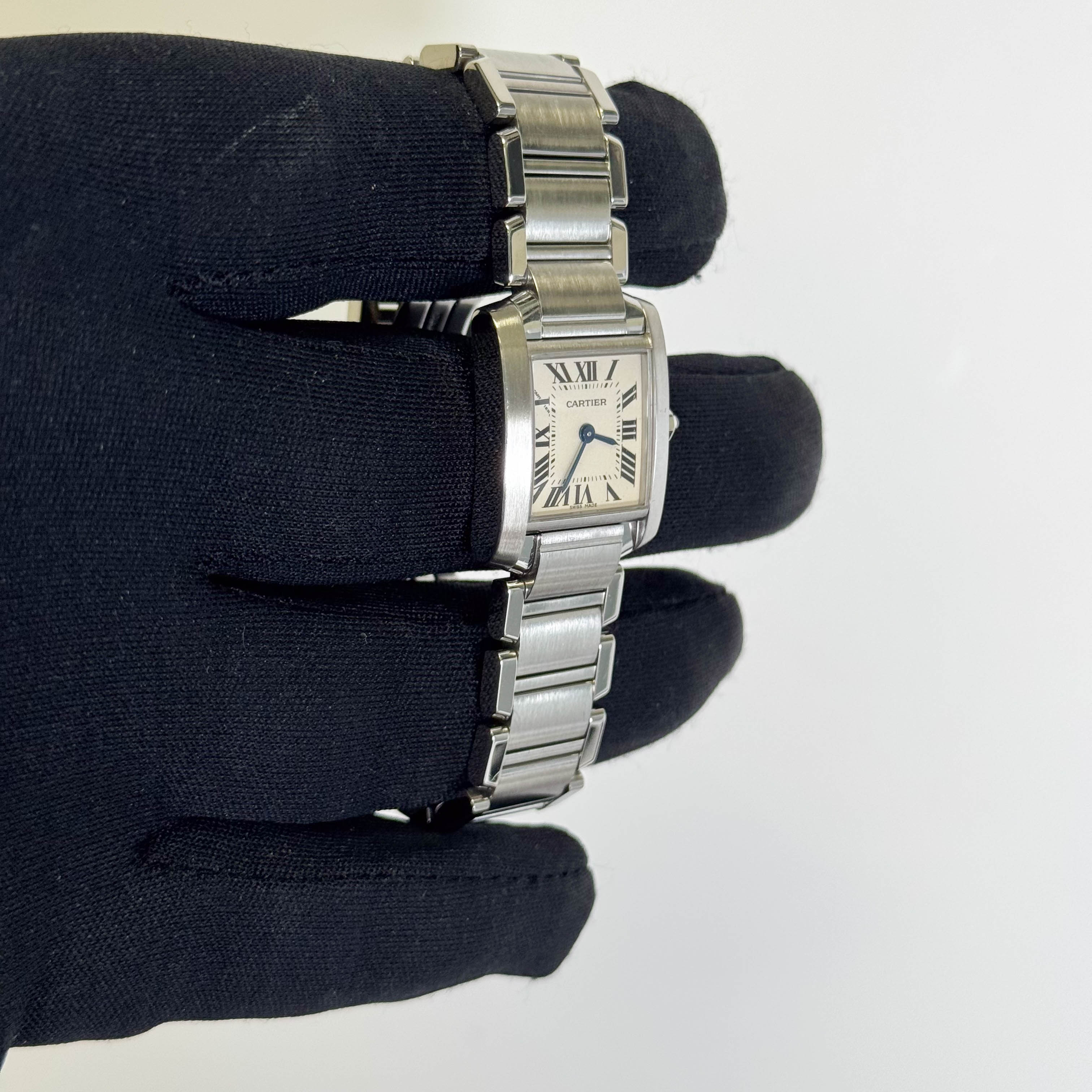 Cartier Tank Stainless Steel 20mm Ivory Dial Watch Ref# W51008Q3 - Happy Jewelers Fine Jewelry Lifetime Warranty