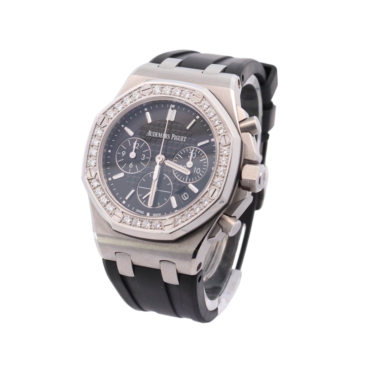 Audemars Piguet Royal Oak Offshore 37mm Stainless Steel Black Chronograph Dial Watch  Reference #: 26231ST.ZZ.D002CA.01 - Happy Jewelers Fine Jewelry Lifetime Warranty