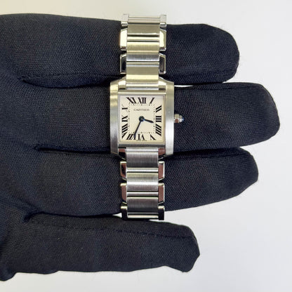 Cartier Tank Stainless Steel 20mm Ivory Dial Watch Ref# W51008Q3 - Happy Jewelers Fine Jewelry Lifetime Warranty