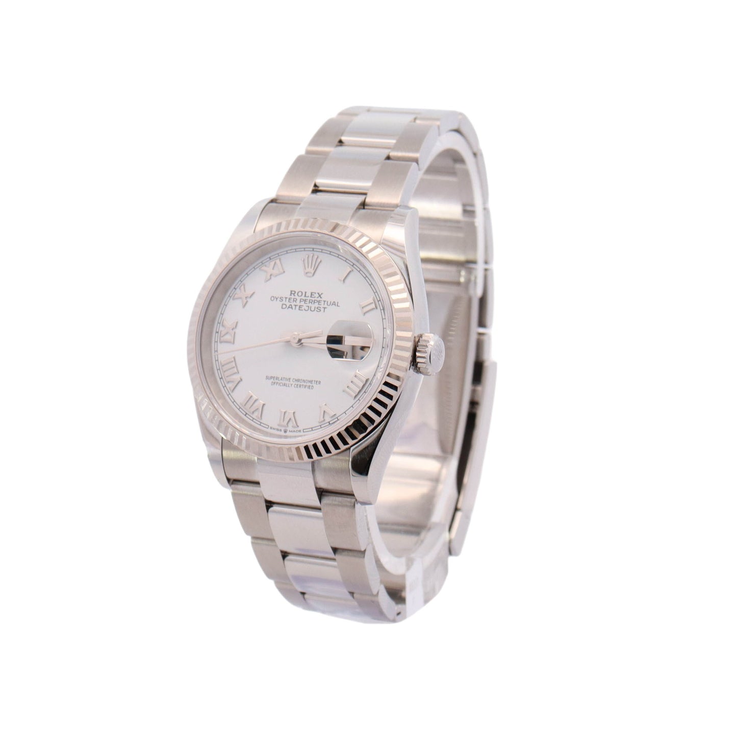 Rolex Datejust 36mm Stainess Steel White Roman Dial Watch Reference #: 126234 - Happy Jewelers Fine Jewelry Lifetime Warranty