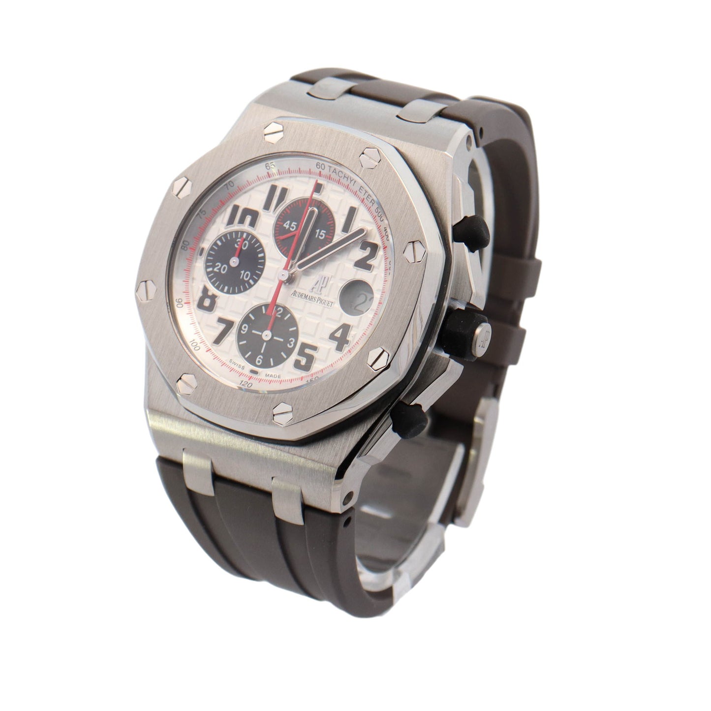 Audemars Piguet Royal Oak Offshore Stainless Steel 42mm White Chronograph Dial Watch Reference #: 26170ST.OO.1000ST.01 - Happy Jewelers Fine Jewelry Lifetime Warranty