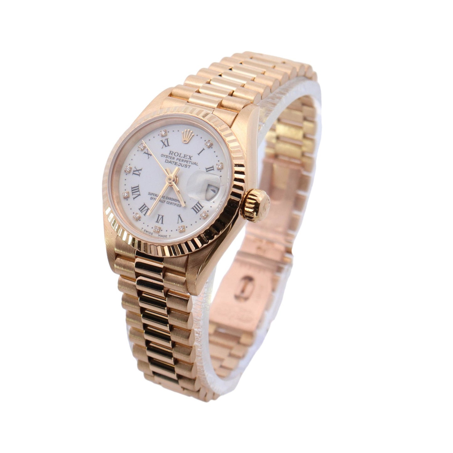 Rolex Datejust Yellow Gold 26mm Champagne White Roman Dial Watch Reference #: 69178 - Happy Jewelers Fine Jewelry Lifetime Warranty