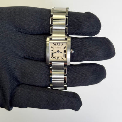Cartier Tank Stainless Steel 20mm Ivory Dial Watch Ref# W51008Q3 - Happy Jewelers Fine Jewelry Lifetime Warranty