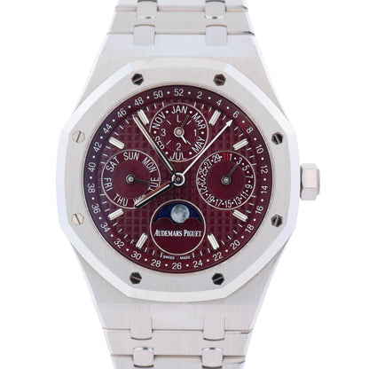 Audemars Piguet Perpetual Calender 41mm Purple Dial Watch Ref# 26574BC.OO.1220BC.01 - Happy Jewelers Fine Jewelry Lifetime Warranty