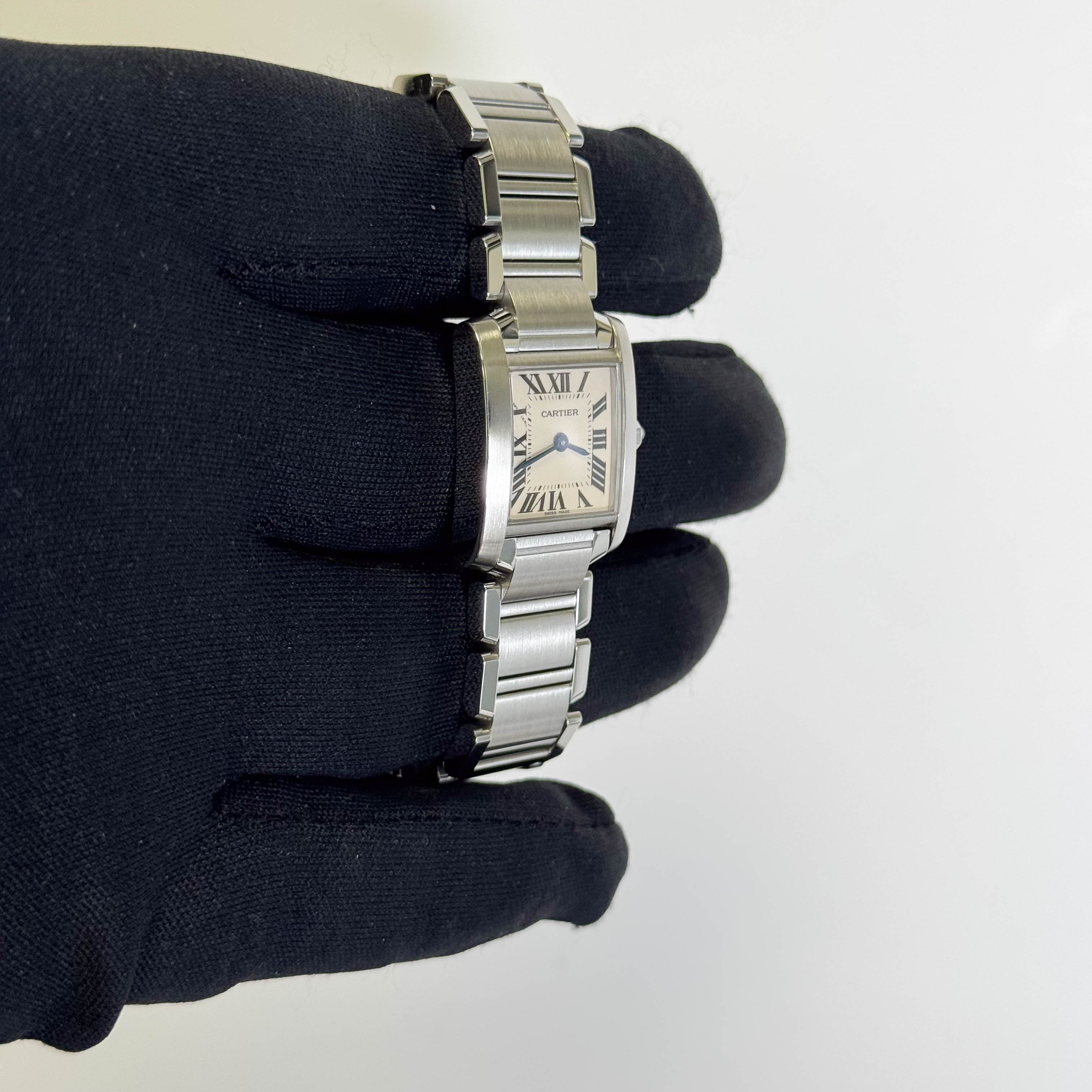 Cartier Tank Stainless Steel 20mm Ivory Dial Watch Ref# W51008Q3 - Happy Jewelers Fine Jewelry Lifetime Warranty