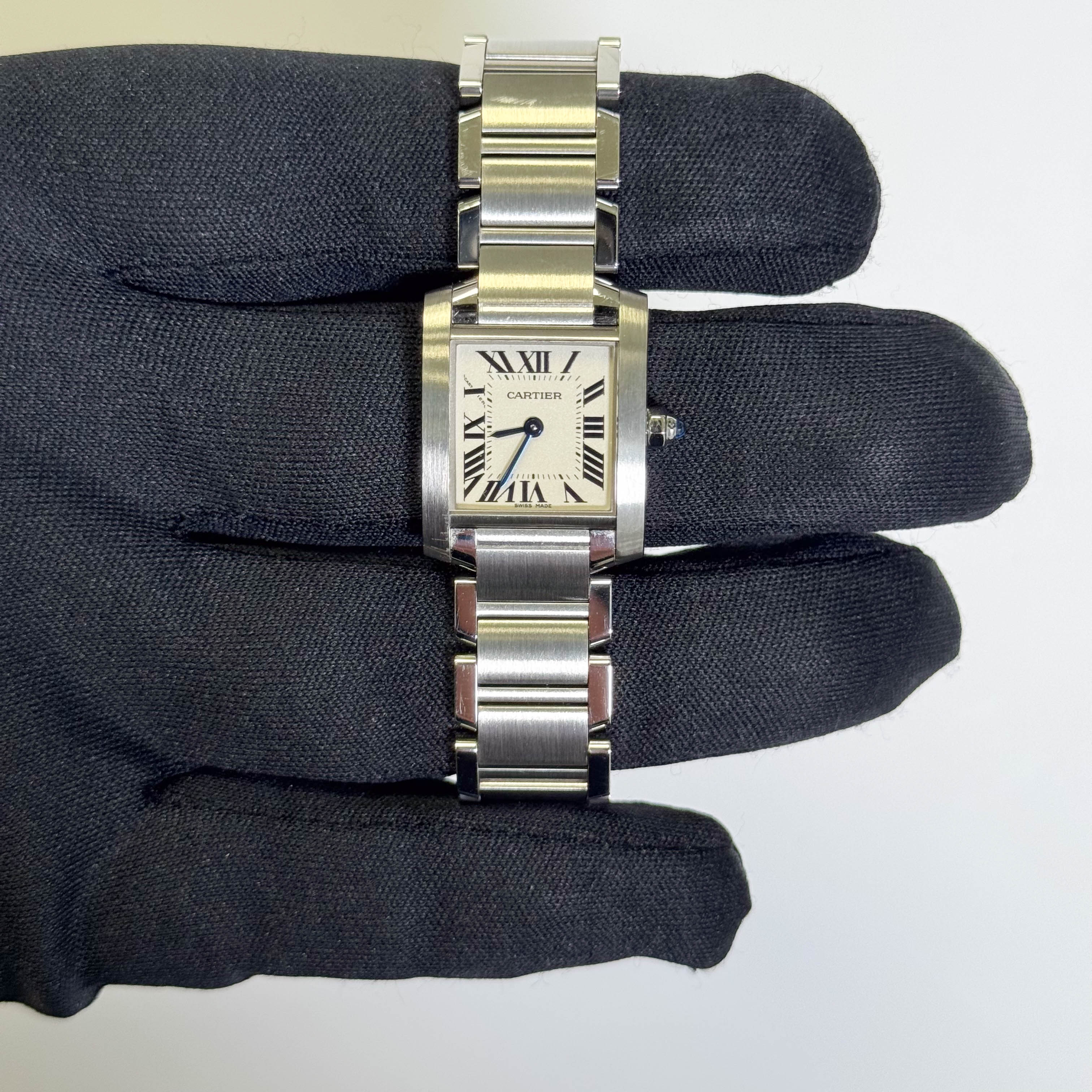 Cartier Tank Stainless Steel 20mm Ivory Dial Watch Ref# W51008Q3 - Happy Jewelers Fine Jewelry Lifetime Warranty