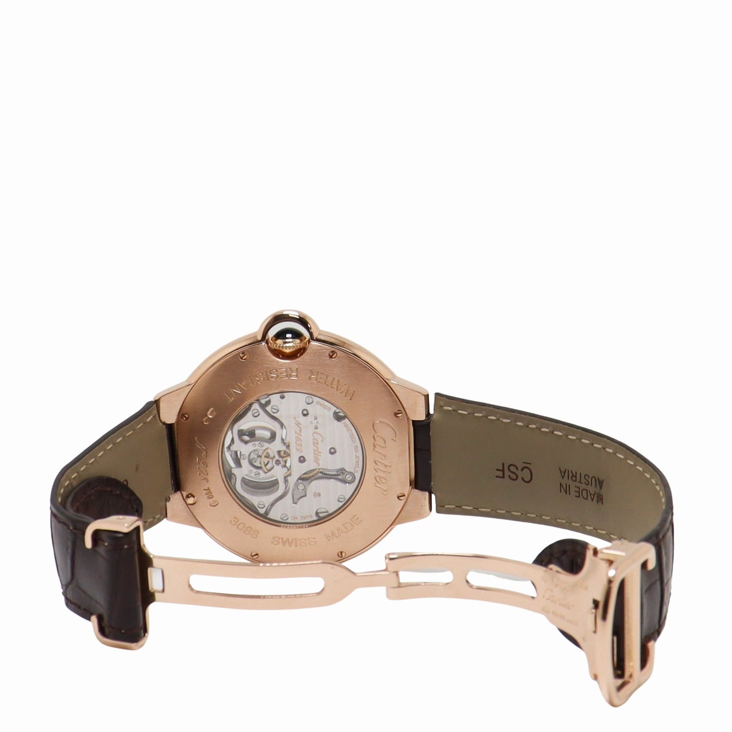 Cartier Ballon Bleu Flying Tourbillon 46mm Rose Gold Slate-Colored Galvanic Guilloche Dial Watch Reference# W6920001 - Happy Jewelers Fine Jewelry Lifetime Warranty