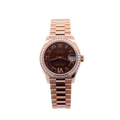 Rolex Datejust Rose Gold 31mm Chocolate Roman Dial Watch Reference #: 278285RBR - Happy Jewelers Fine Jewelry Lifetime Warranty