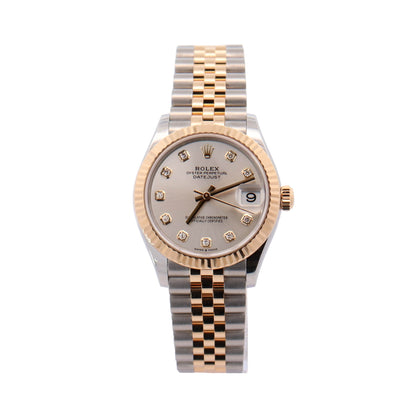 Rolex Datejust Yellow Gold and Stainless Steel 31mm SIlver Diamond Dial Watch Reference #: 278273 - Happy Jewelers Fine Jewelry Lifetime Warranty