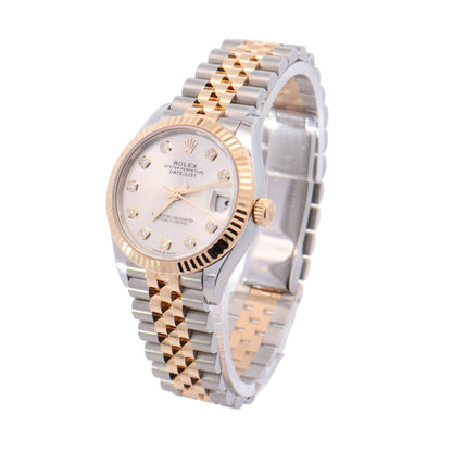 Rolex Datejust Yellow Gold and Stainless Steel 31mm SIlver Diamond Dial Watch Reference #: 278273 - Happy Jewelers Fine Jewelry Lifetime Warranty
