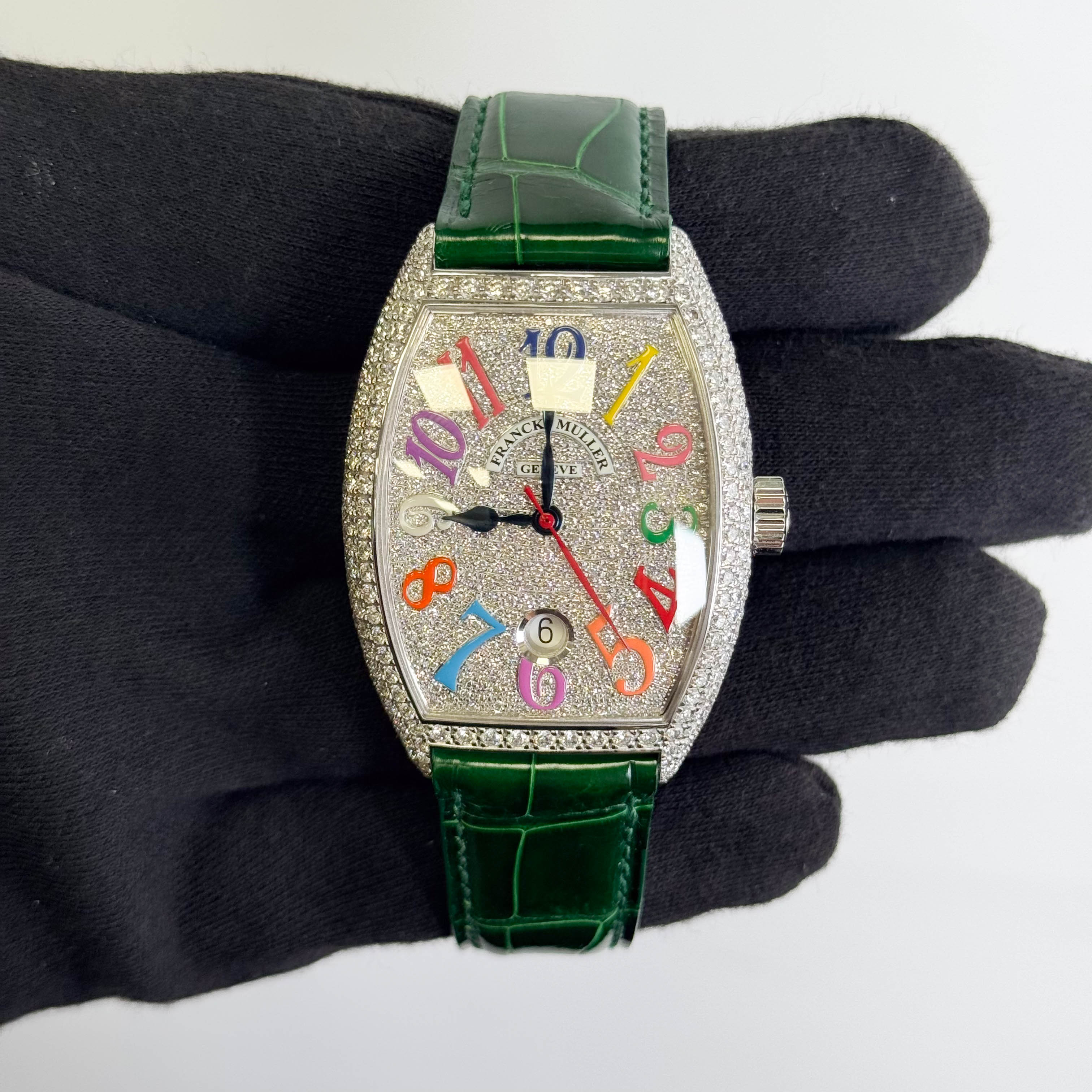 【中古】 Watch　the　CNN Franck Muller Casablanca 39mm Pave Dial Watch Ref# 7880 SC DT D6CD