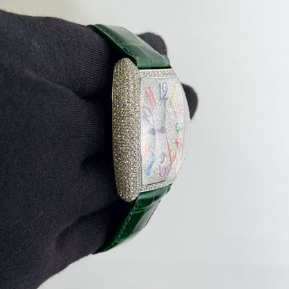 Franck Muller Casablanca 39mm Pave Dial Watch Ref# 7880 SC DT D6CD