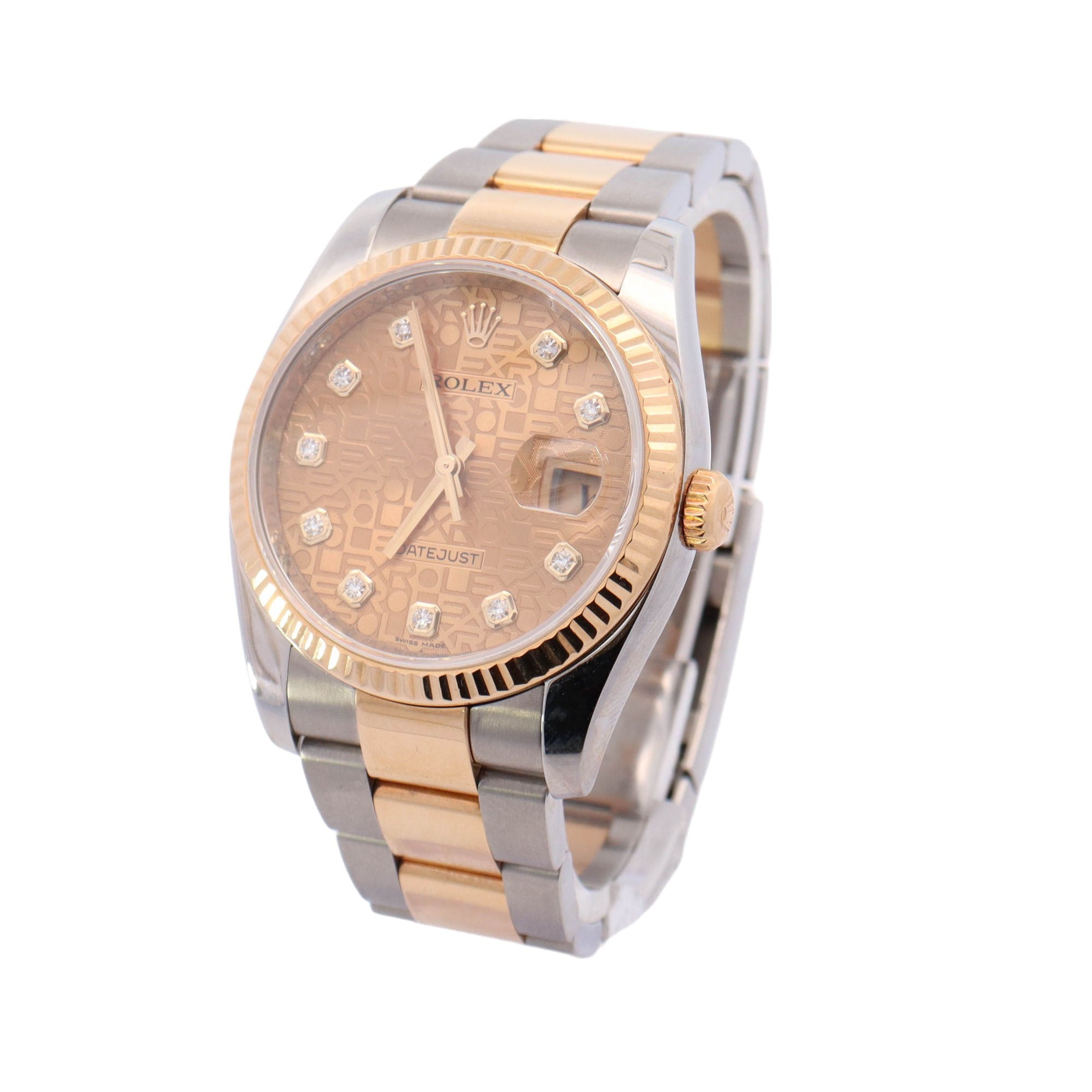 Rolex Datejust Two Tone Yellow Gold and Stainless Steel 36mm Champagne Jubilee Diamond Dial Watch  Reference #: 116233 - Happy Jewelers Fine Jewelry Lifetime Warranty
