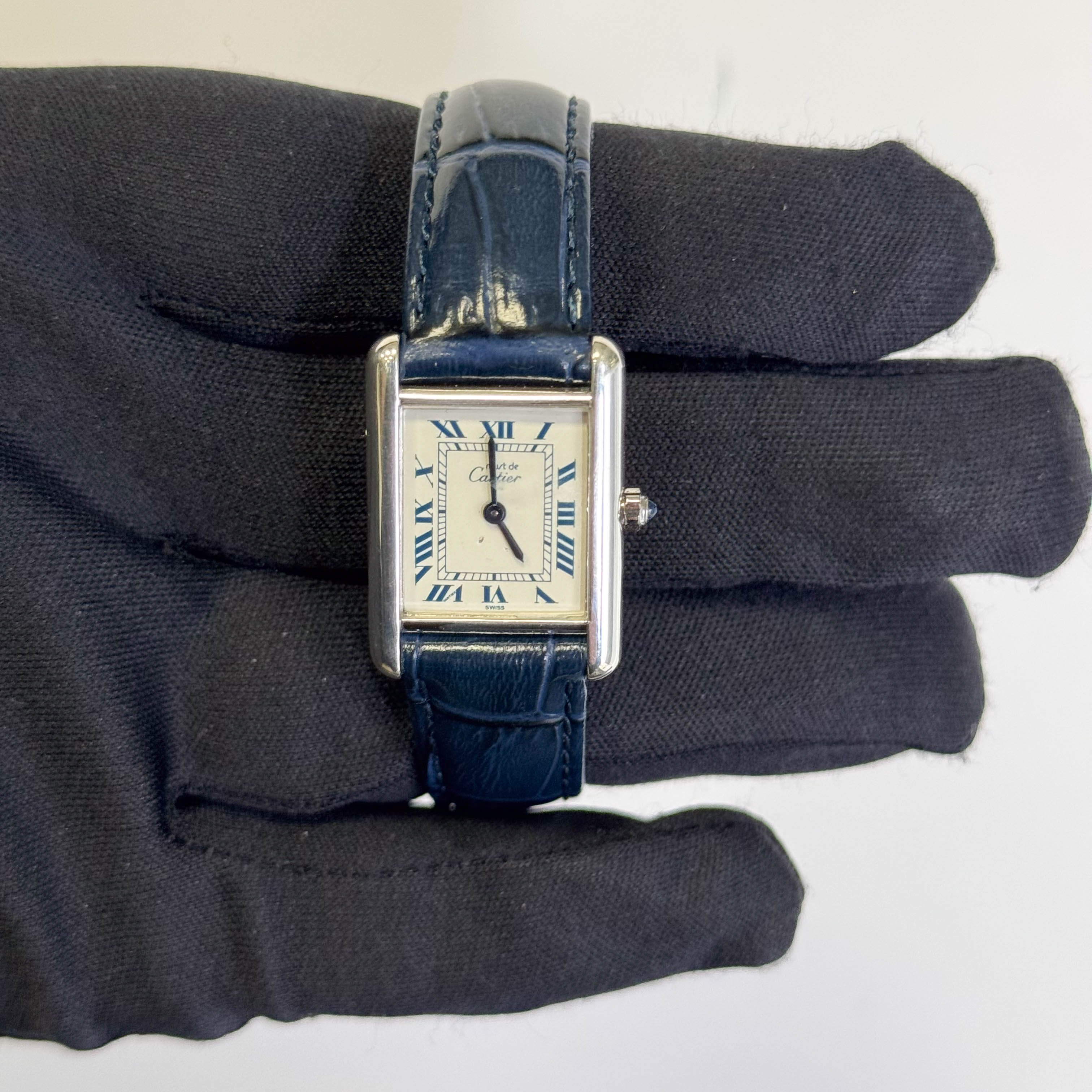 Cartier Must Tank 20mm Ivory Dial Watch Ref# 1614 – Happy Jewelers
