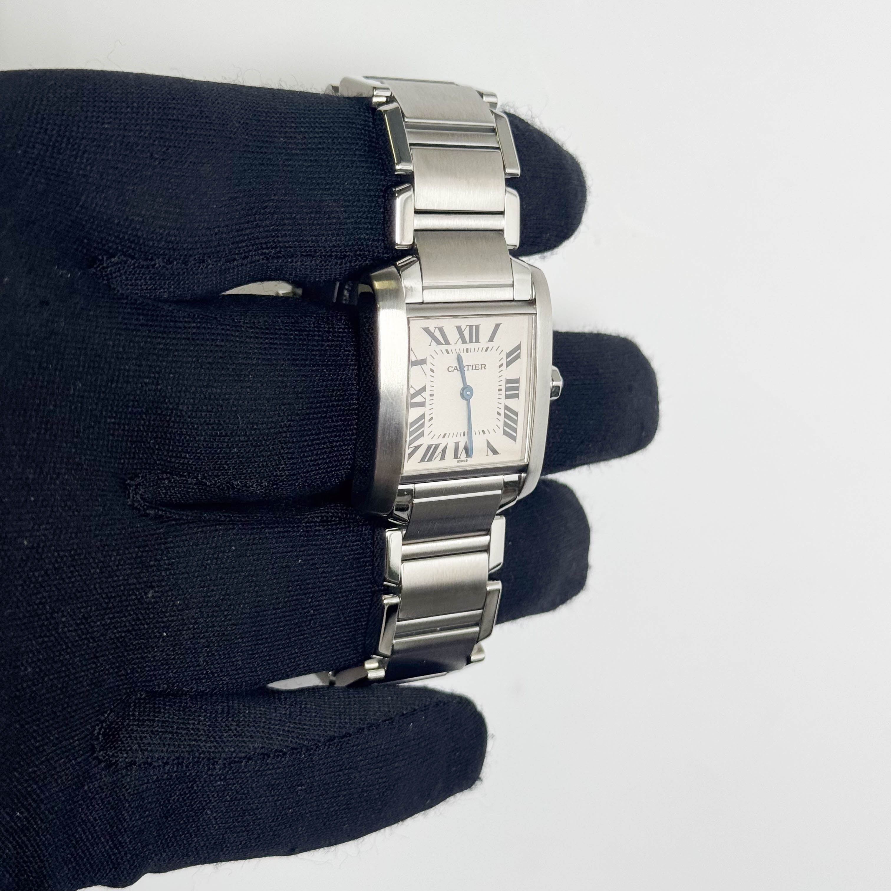 Cartier Tank Stainless Steel 25mm White/Ivory Dial Watch Ref# W51011Q3 - Happy Jewelers Fine Jewelry Lifetime Warranty