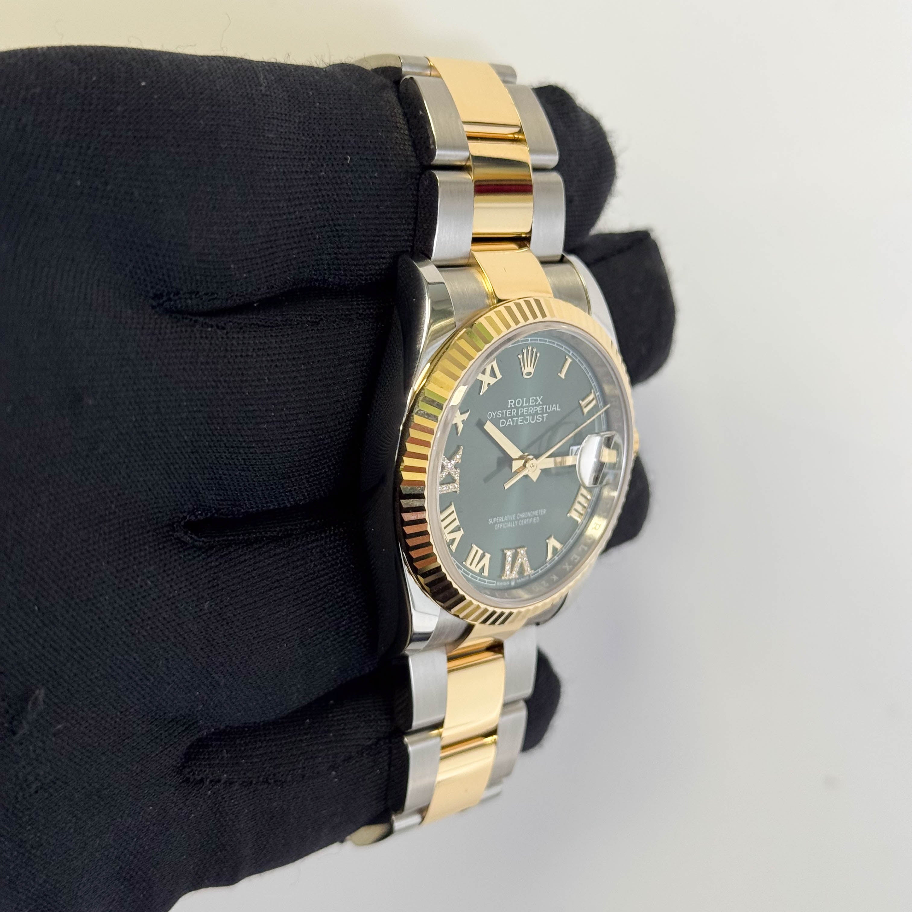 Rolex Datejust 36mm Olive Green Roman Dial Ref# 126233