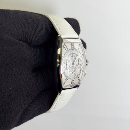 Franck Muller Cintree Curvex 34 x 47mm Silver Chronograph Dial Watch Ref# 6850CCAT