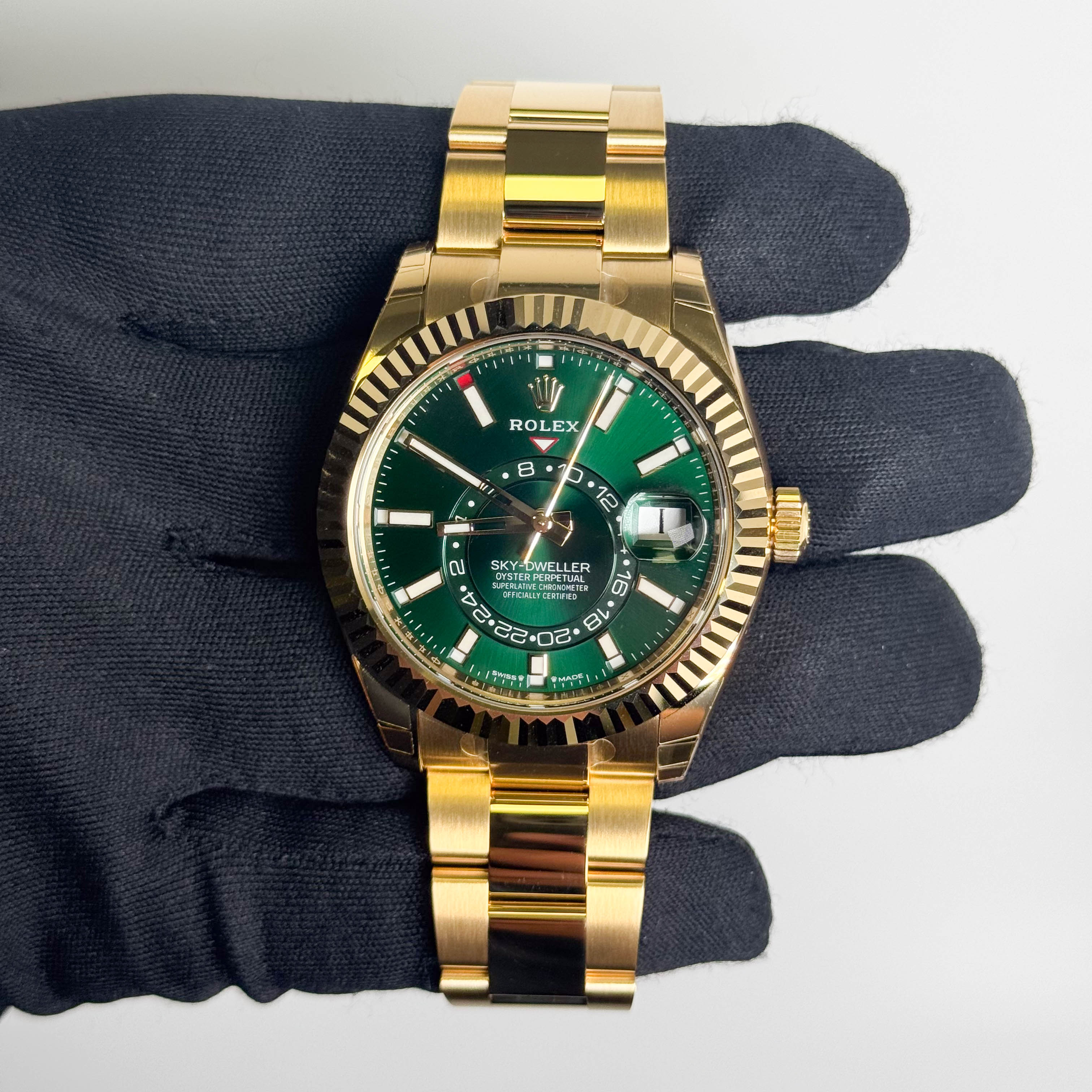 Rolex Sky-Dweller 42mm Green Dial Watch Ref# 336938