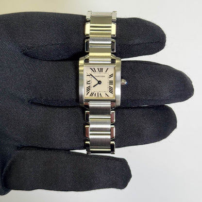 Cartier Tank Stainless Steel 20mm Ivory Dial Watch Ref# W51008Q3 - Happy Jewelers Fine Jewelry Lifetime Warranty