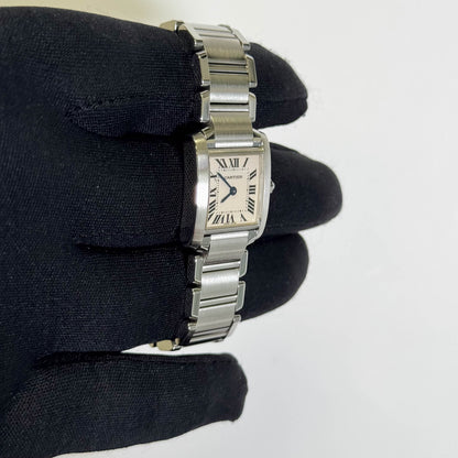 Cartier Tank Stainless Steel 20mm Ivory Dial Watch Ref# W51008Q3 - Happy Jewelers Fine Jewelry Lifetime Warranty