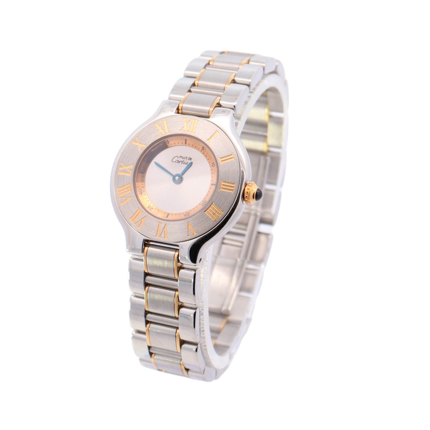 Cartier Must 21 Two Tone Yellow Gold & Steel 28mm Roman Dial Watch Reference #: W10073R6 - Happy Jewelers Fine Jewelry Lifetime Warranty