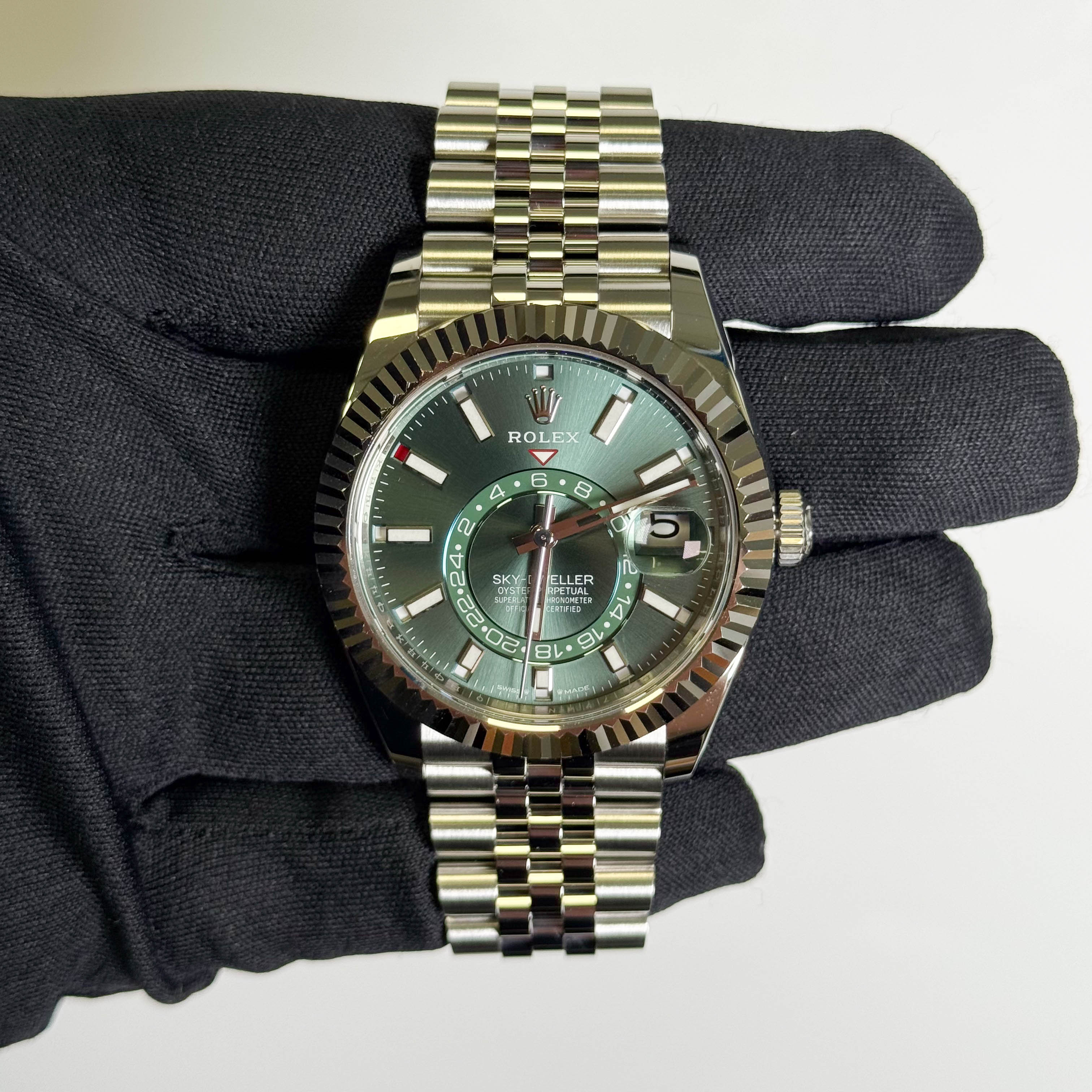 Rolex Sky-Dweller 42mm Green Dial Watch Ref# 336934