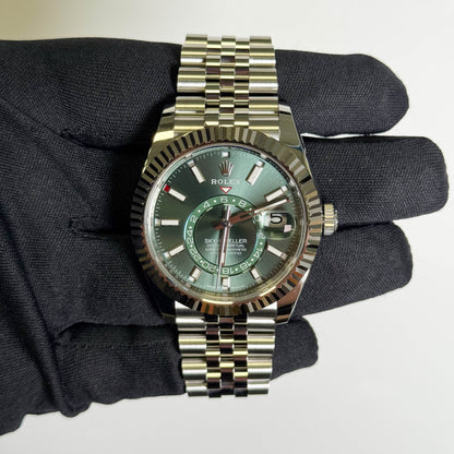 Rolex Sky-Dweller 42mm Green Dial Watch Ref# 336934