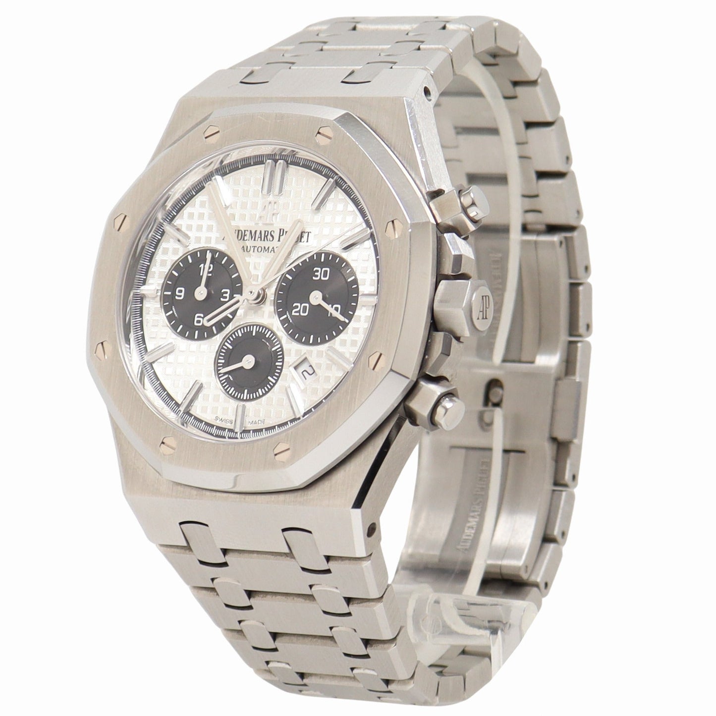 Audemars Piguet Men's Royal Oak Stainless Steel 41mm Black "Grande Tapisserie" Dial Watch Reference#  26331ST.OO.1220ST.02 - Happy Jewelers Fine Jewelry Lifetime Warranty