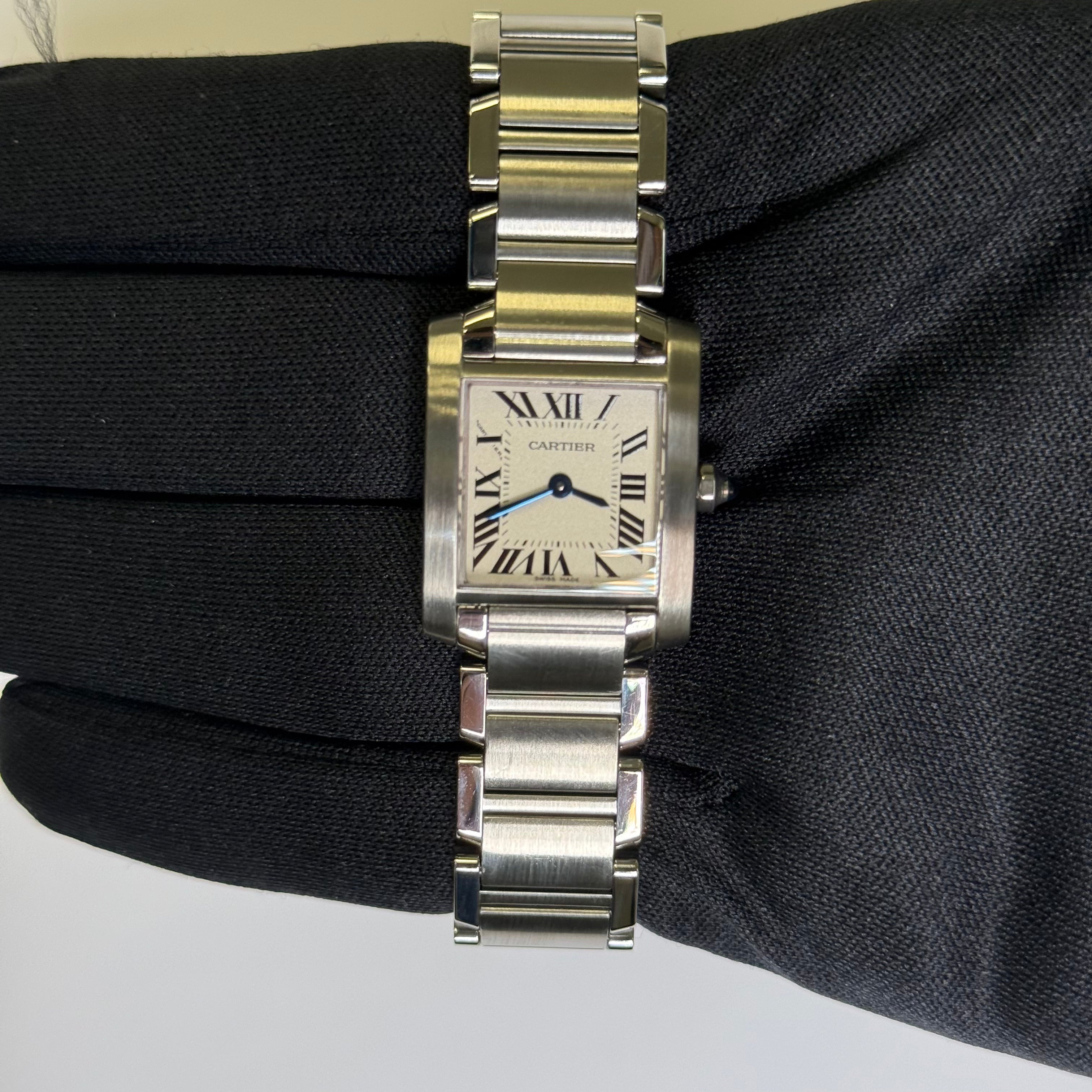 Cartier Tank 20mm Ivory Dial Watch Ref# W51008Q3