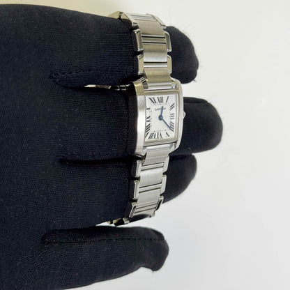 Cartier Tank Stainless Steel 20mm Ivory Dial Watch Ref# W51008Q3 - Happy Jewelers Fine Jewelry Lifetime Warranty