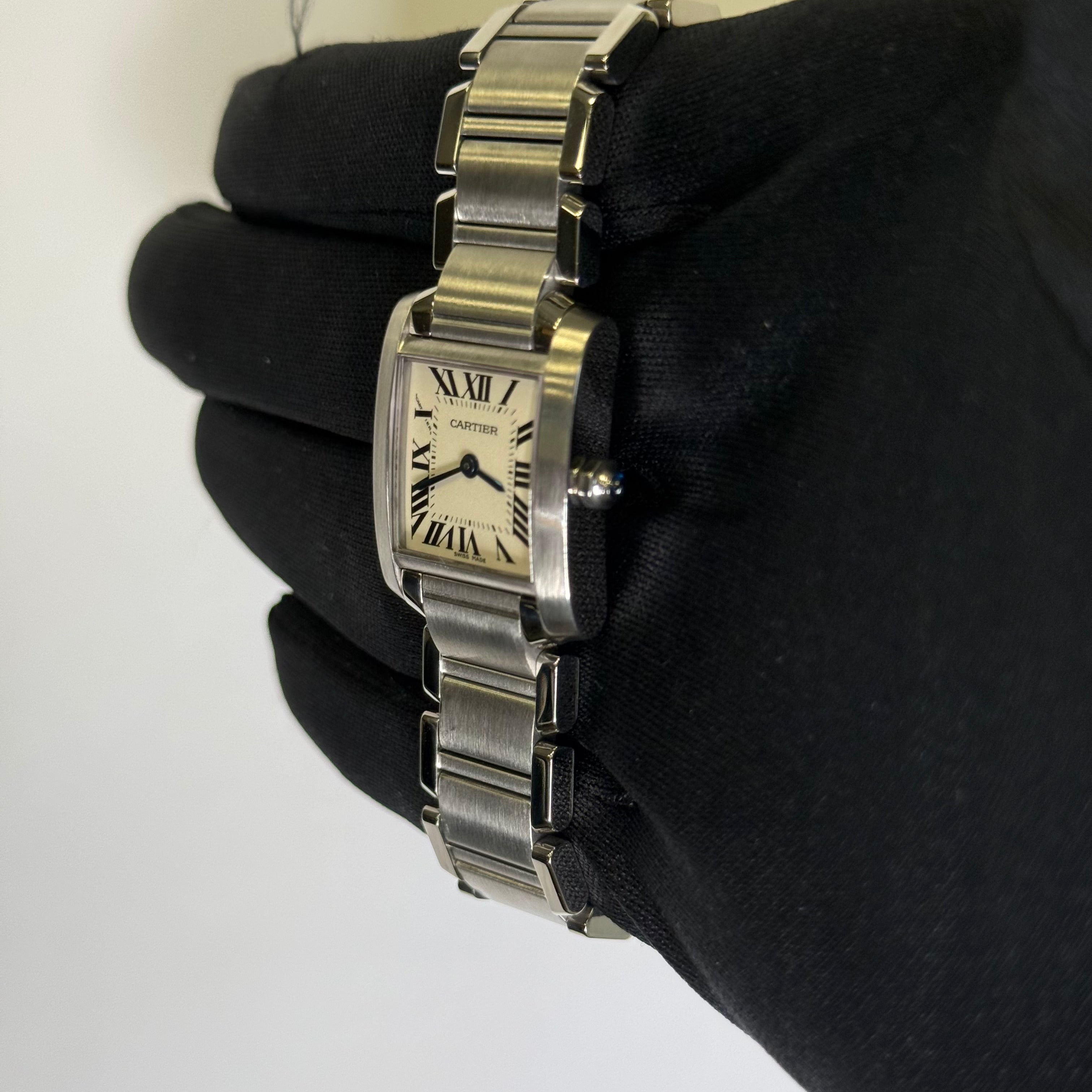 Cartier Tank 20mm Ivory Dial Watch Ref# W51008Q3