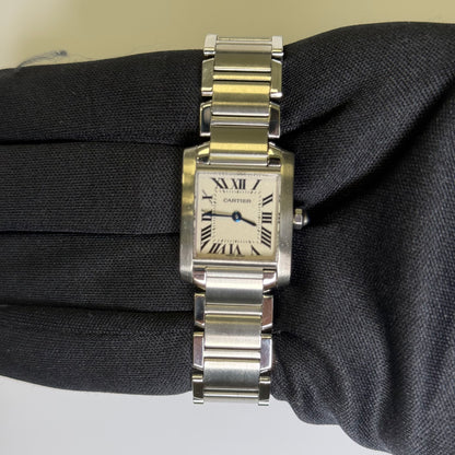 Cartier Tank 20mm Ivory Dial Watch Ref# W51008Q3