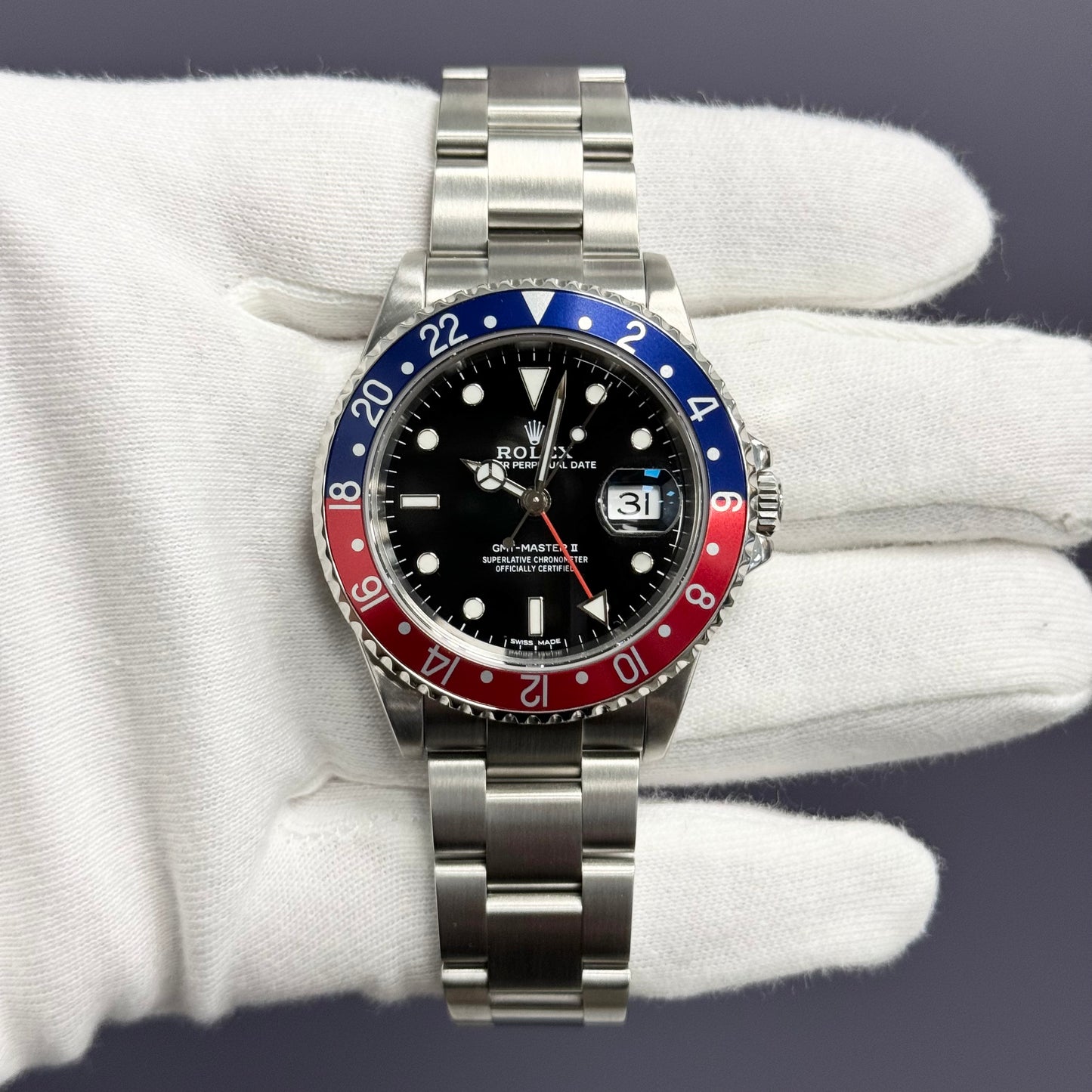 Rolex GMT-Master II 40mm Black Dial Watch Ref# 16710BLRO