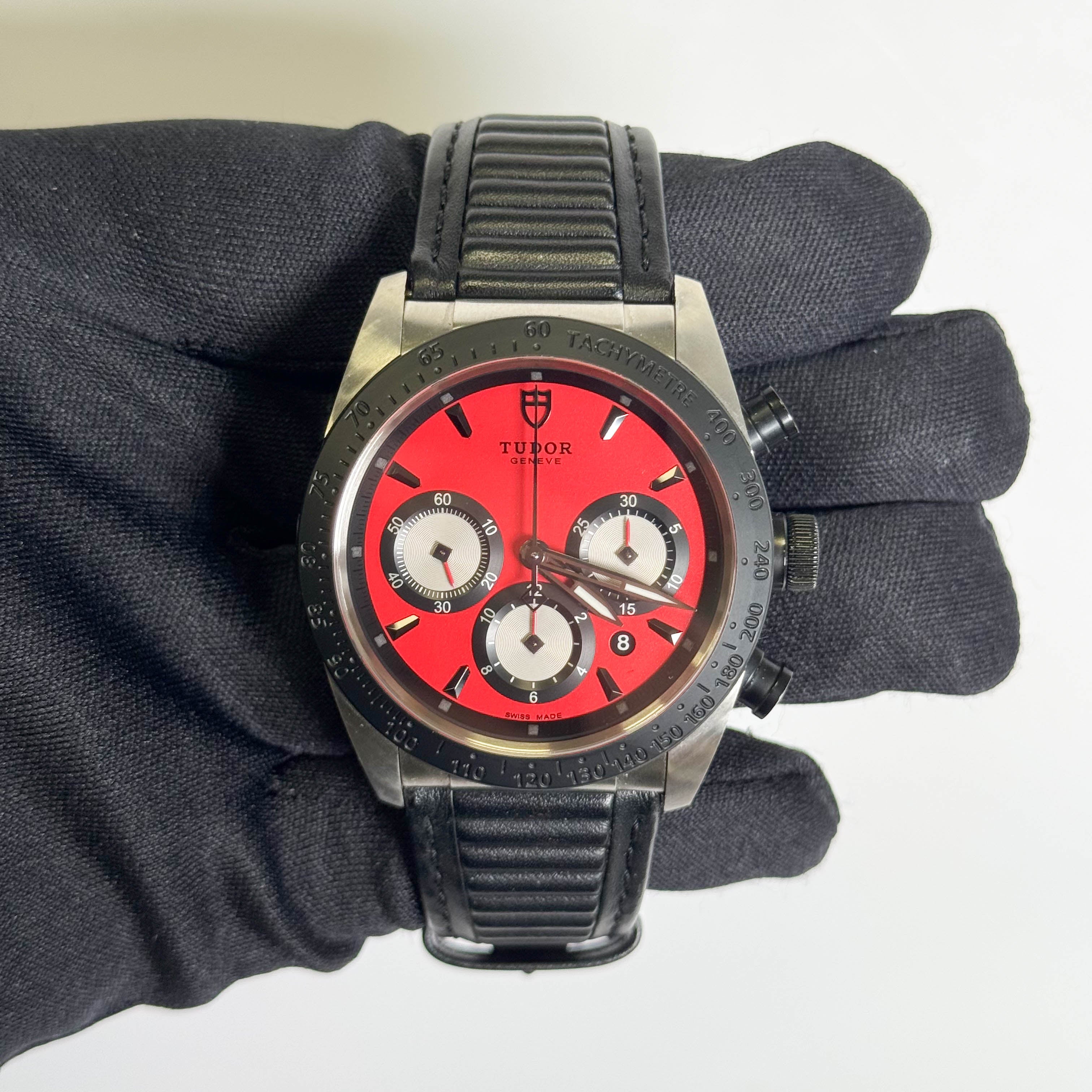 Tudor Fastrider Chronograph 42mm Red Dial Watch Ref# 42010n-0006