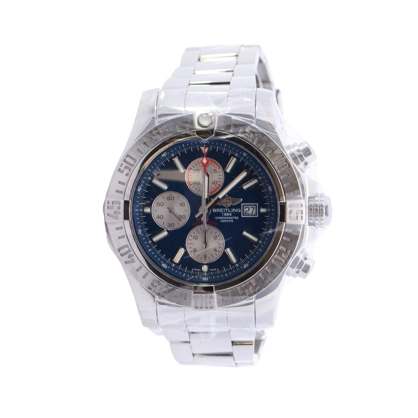 Breitling Super Avenger II Stainless Steel 48MM Blue Chronograph Dial Watch  Reference #: A13371 - Happy Jewelers Fine Jewelry Lifetime Warranty