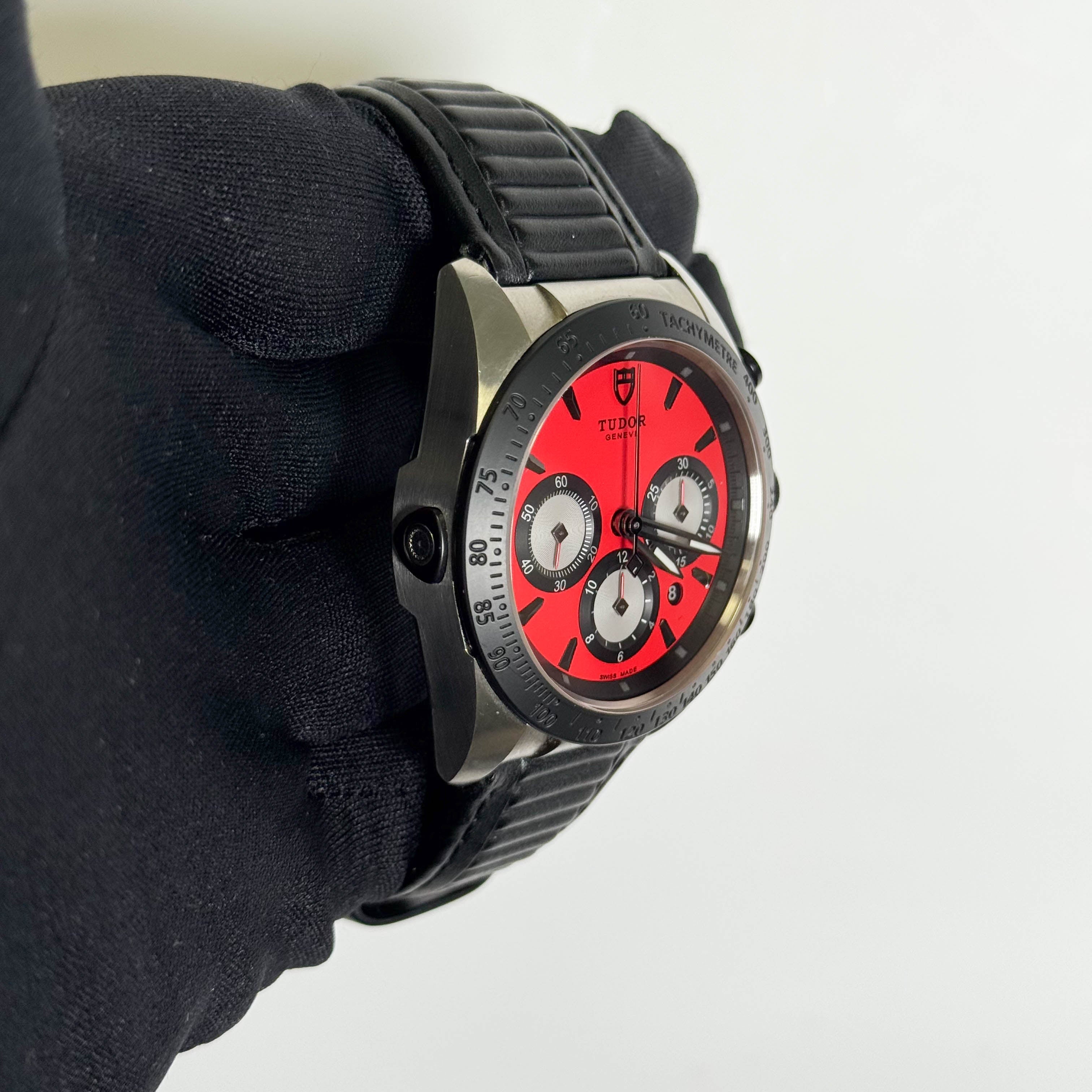 Tudor Fastrider Chronograph 42mm Red Dial Watch Ref# 42010n-0006