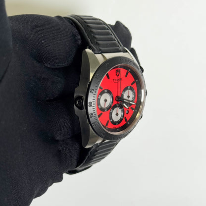 Tudor Fastrider Chronograph 42mm Red Dial Watch Ref# 42010n-0006