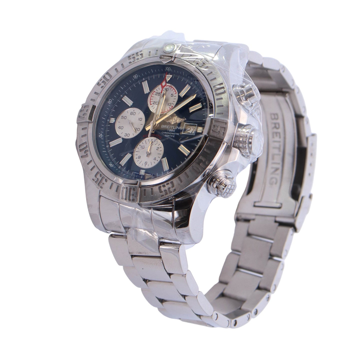 Breitling Super Avenger II Stainless Steel 48MM Blue Chronograph Dial Watch  Reference #: A13371