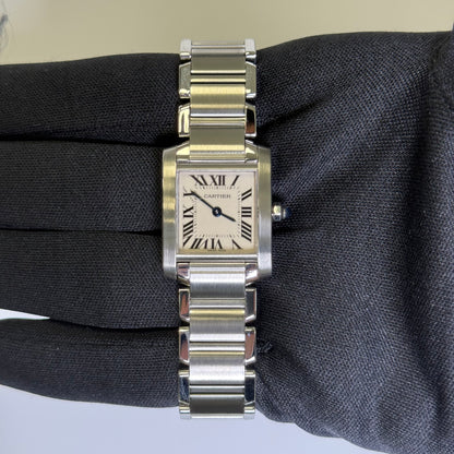 Cartier Tank 20mm Ivory Dial Watch Ref# W51008Q3