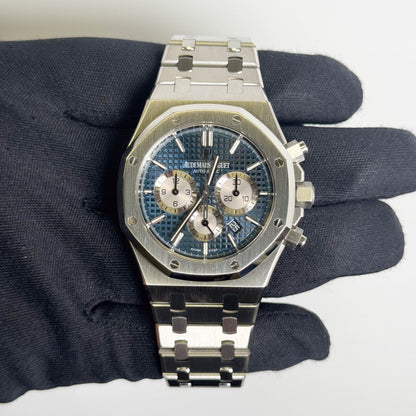 Audemars Piguet Royal Oak 41mm Blue Dial Watch Ref# 26331ST.OO.1220ST.01 - Happy Jewelers Fine Jewelry Lifetime Warranty