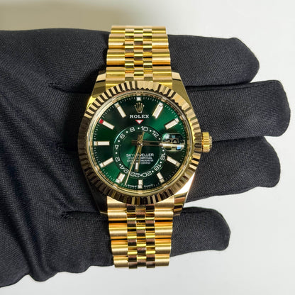 Rolex Sky-Dweller 42mm Green Dial Watch Ref# 336938