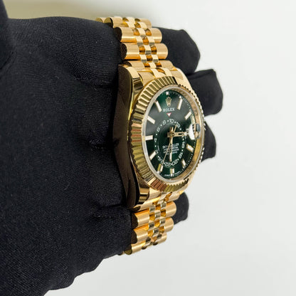Rolex Sky-Dweller 42mm Green Dial Watch Ref# 336938