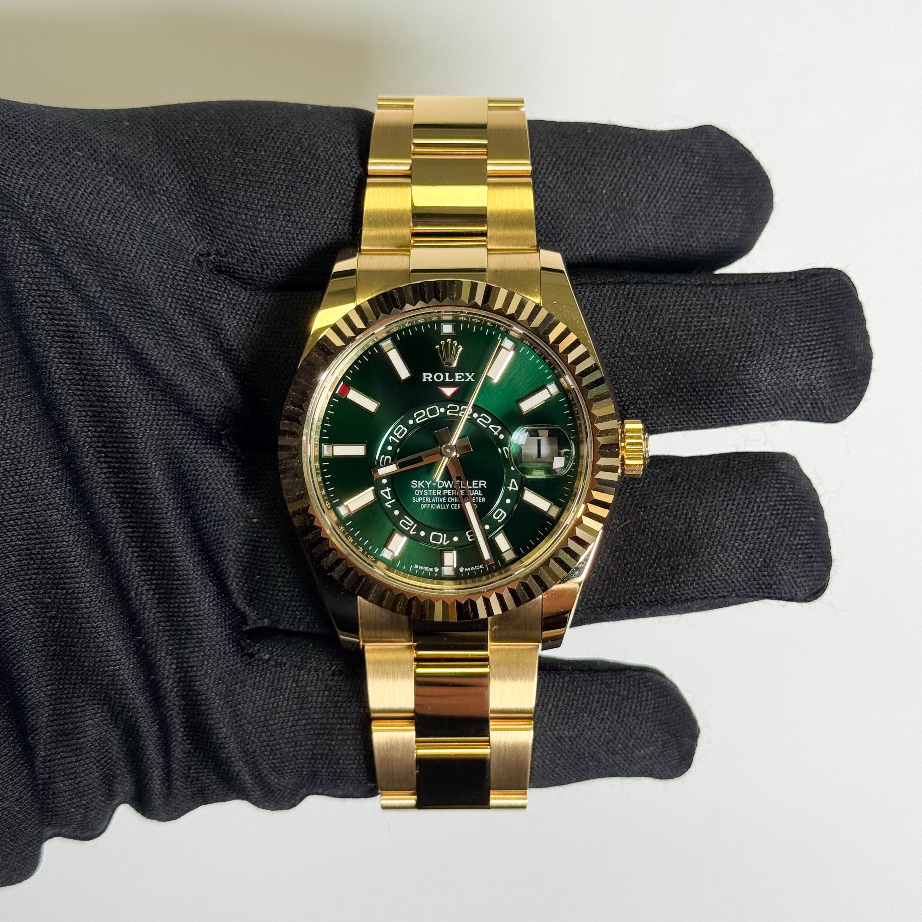 Rolex Sky-Dweller 42mm Green Dial Watch Ref# 336938