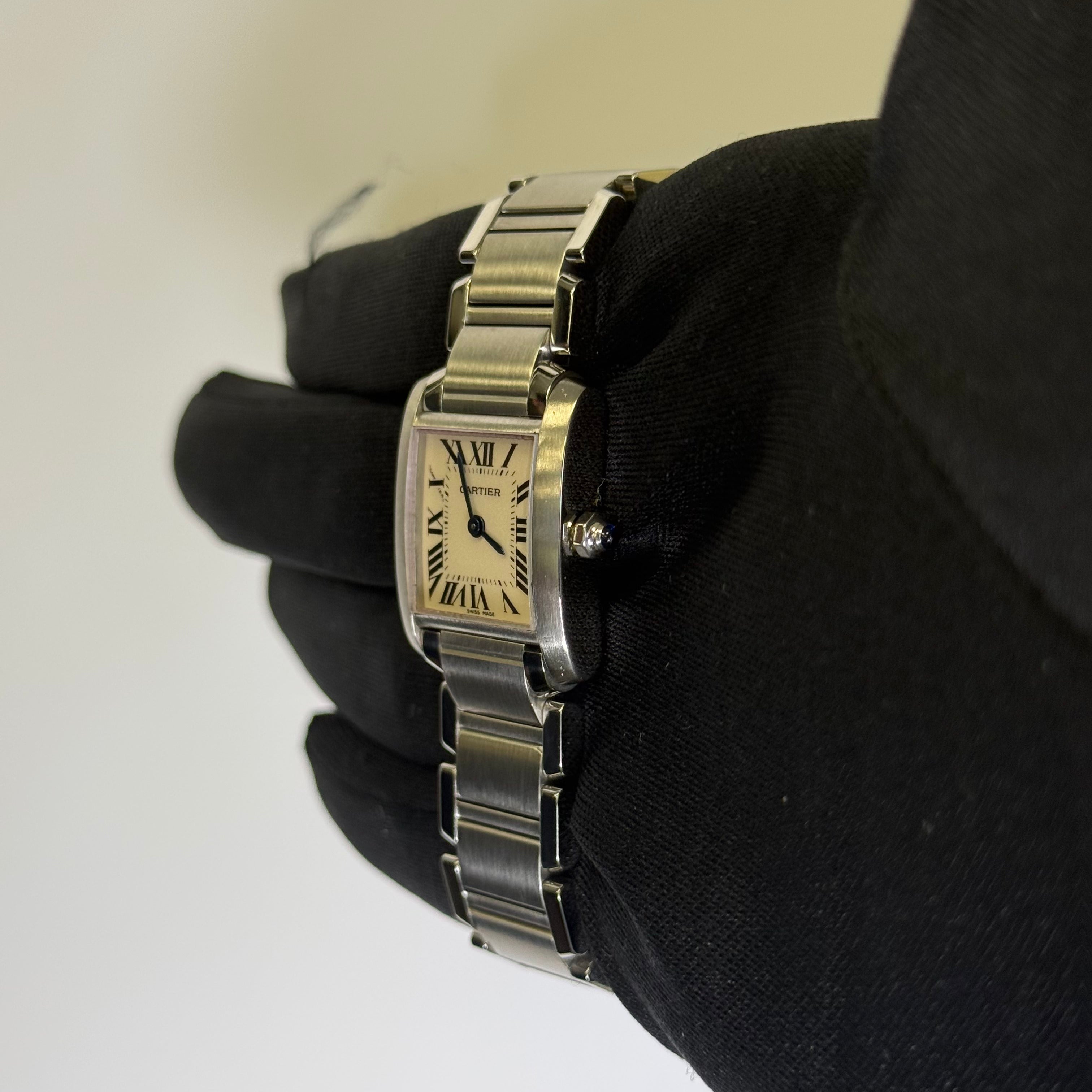 Cartier Tank 20mm Ivory Dial Watch Ref# W51008Q3