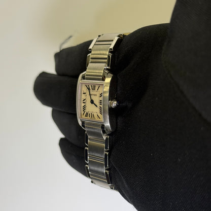 Cartier Tank 20mm Ivory Dial Watch Ref# W51008Q3