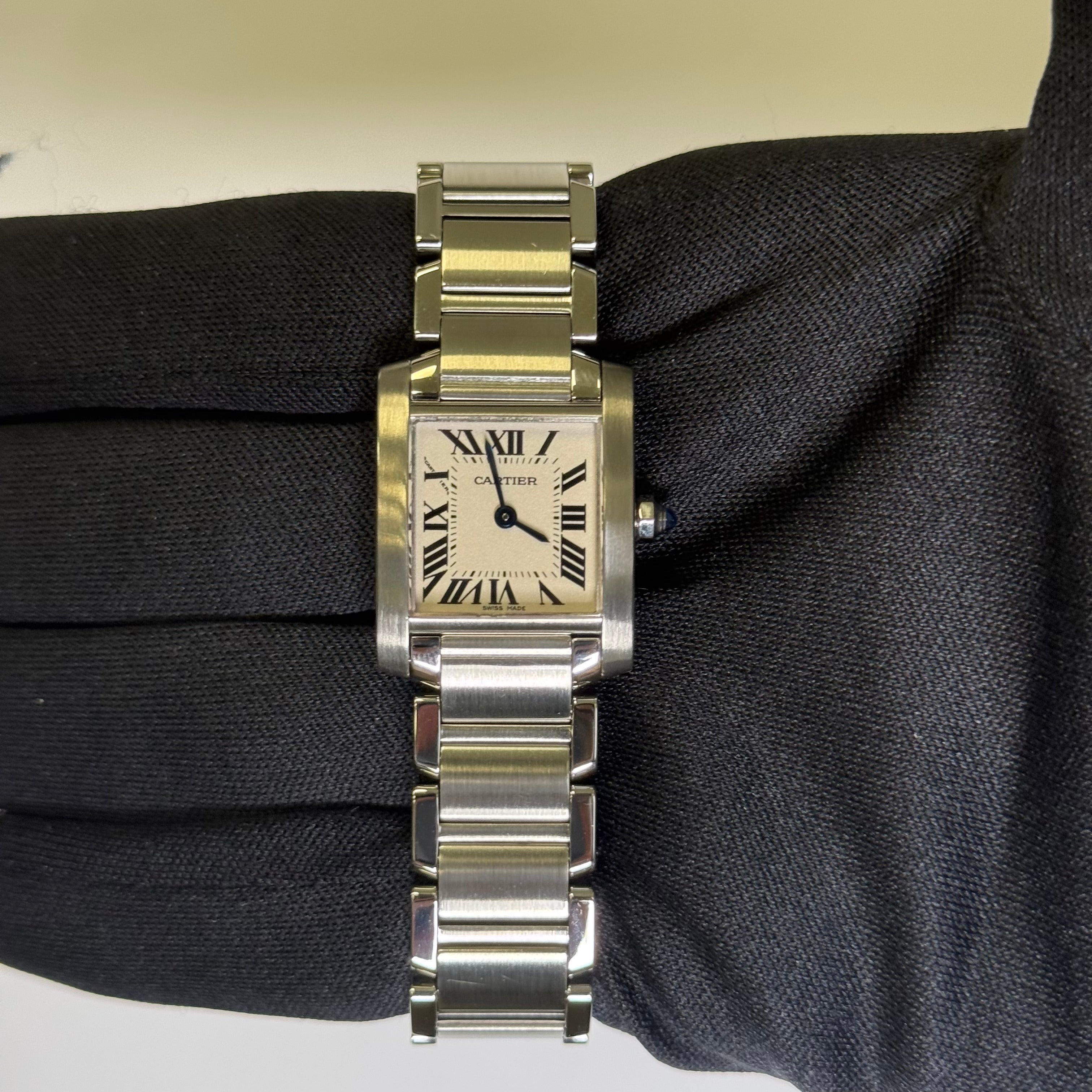 Cartier Tank 20mm Ivory Dial Watch Ref# W51008Q3