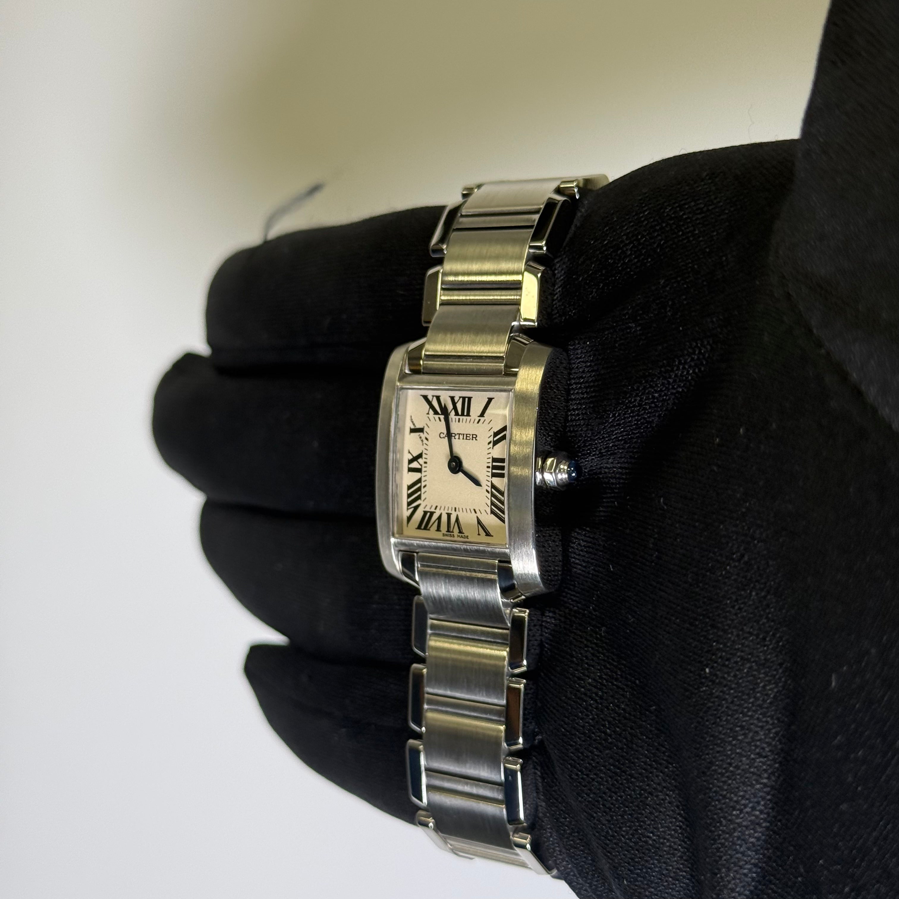 Cartier Tank 20mm Ivory Dial Watch Ref# W51008Q3