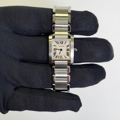 Cartier Tank Stainless Steel 20mm Ivory Dial Watch Ref# W51008Q3 - Happy Jewelers Fine Jewelry Lifetime Warranty