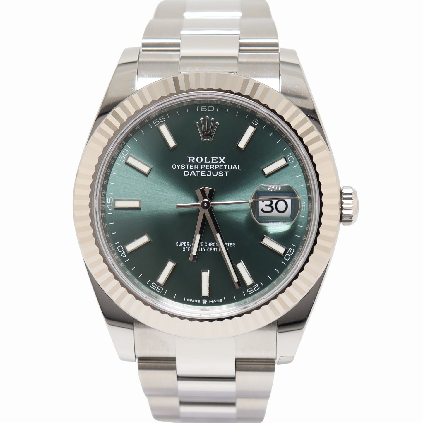 Rolex Datejust Stainless Steel 41mm Mint Stick Dial Watch Reference#: 126334 - Happy Jewelers Fine Jewelry Lifetime Warranty